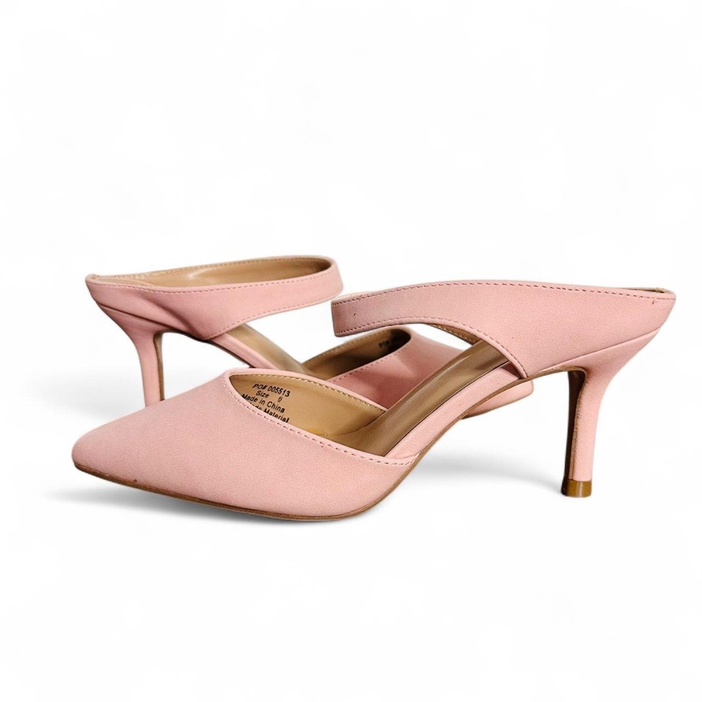 Journee Collection Pink Maevali Pointed Toe Mule Stiletto Heels Size 6 NIB/NWT